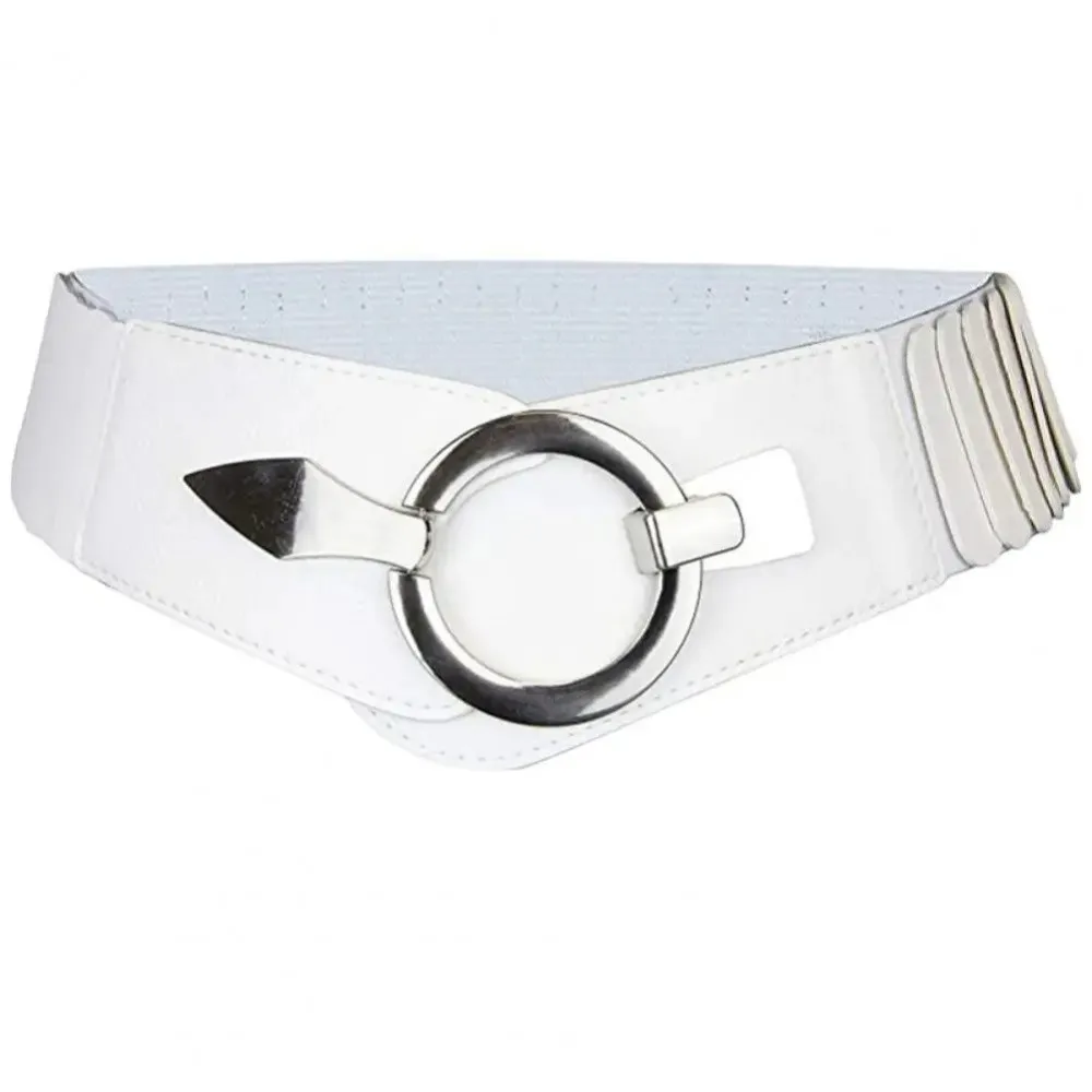 Fashion V-shaped Women Waist Belt Elastic Slimming Wide Belts PU Leather Versatile Waistband Dress Belt
