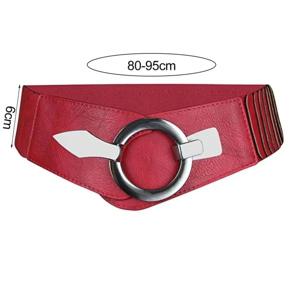 Fashion V-shaped Women Waist Belt Elastic Slimming Wide Belts PU Leather Versatile Waistband Dress Belt