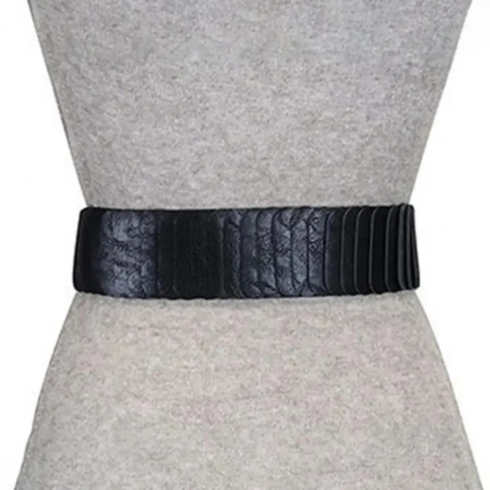 Fashion V-shaped Women Waist Belt Elastic Slimming Wide Belts PU Leather Versatile Waistband Dress Belt