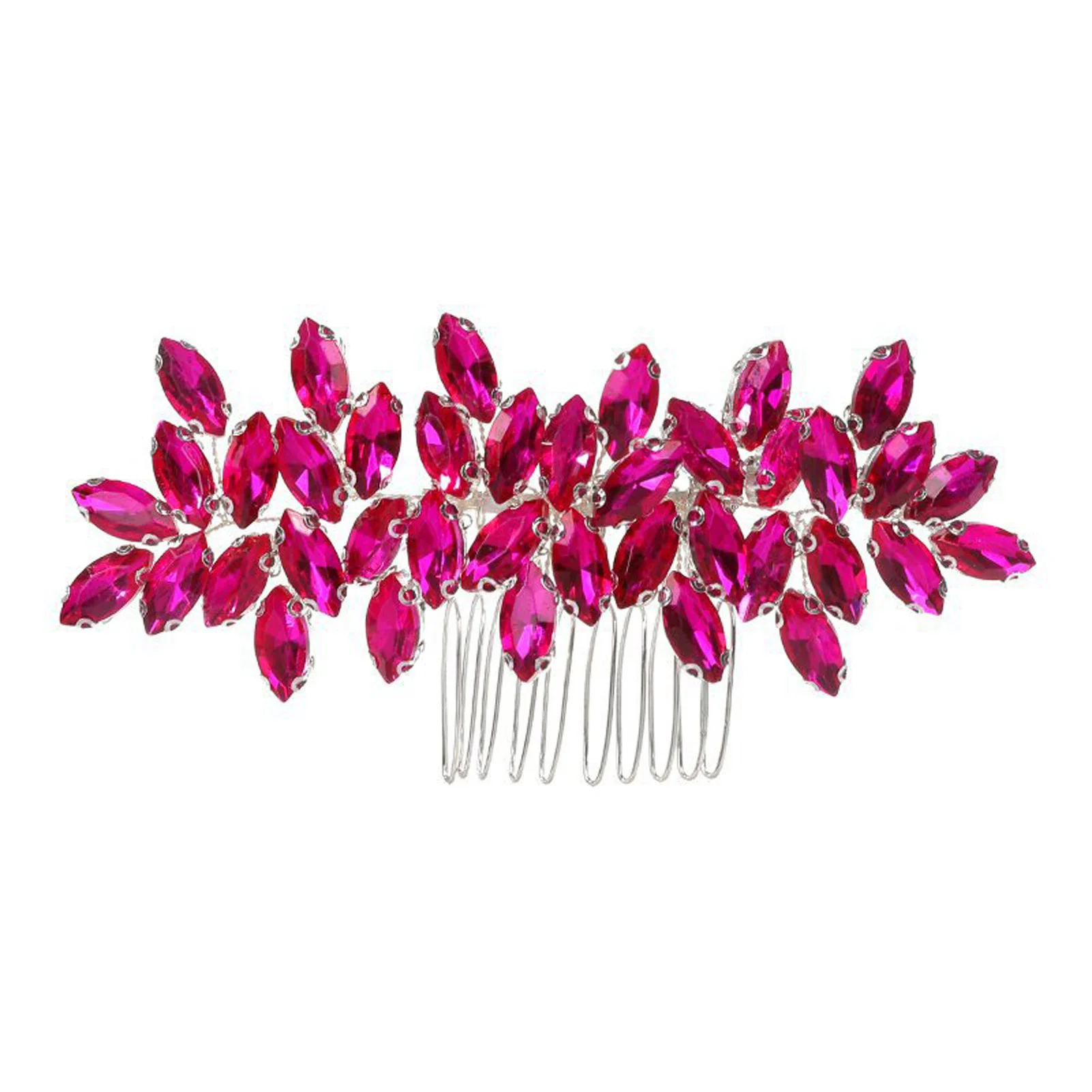 Sparkling Rhinestone Hair Comb Bridal Hairpin Wedding Hair Accessories for Women Bridesmaids Gift Silver Floral Headpiece