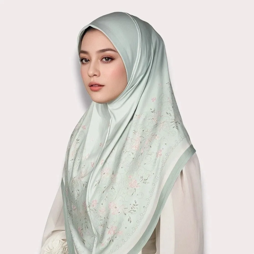 Breathable Eid Al-Fitr Long Floral Turban Cotton Adjustable Printed Arab Lady Headscarf Versatile Elastic Hijab Head Wrap Women