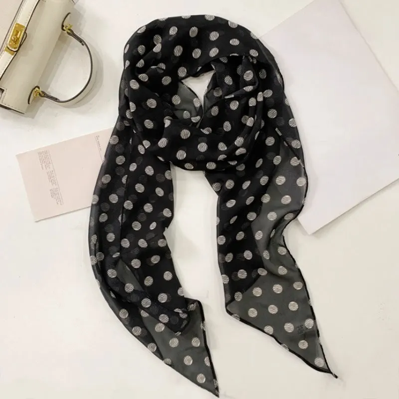 Women's Fashion Polka Dot Skinny Scarf, Elegant Long Neck Scarf, Versatile Korean Style All-match Accessory