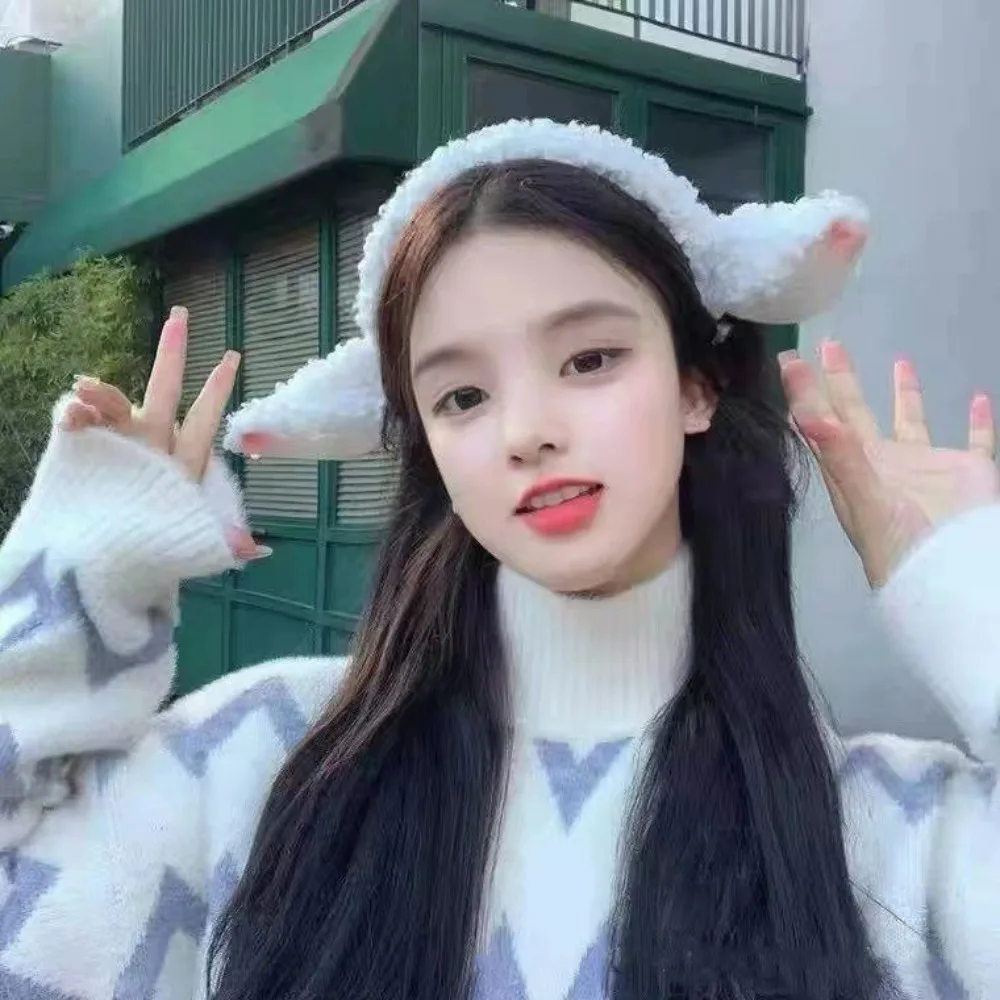 Fashion Anti-slip Lamb Ear Headband Cute Sweet Hair Hoop Hair Accessories Cartoon Hairband for Woman Girls