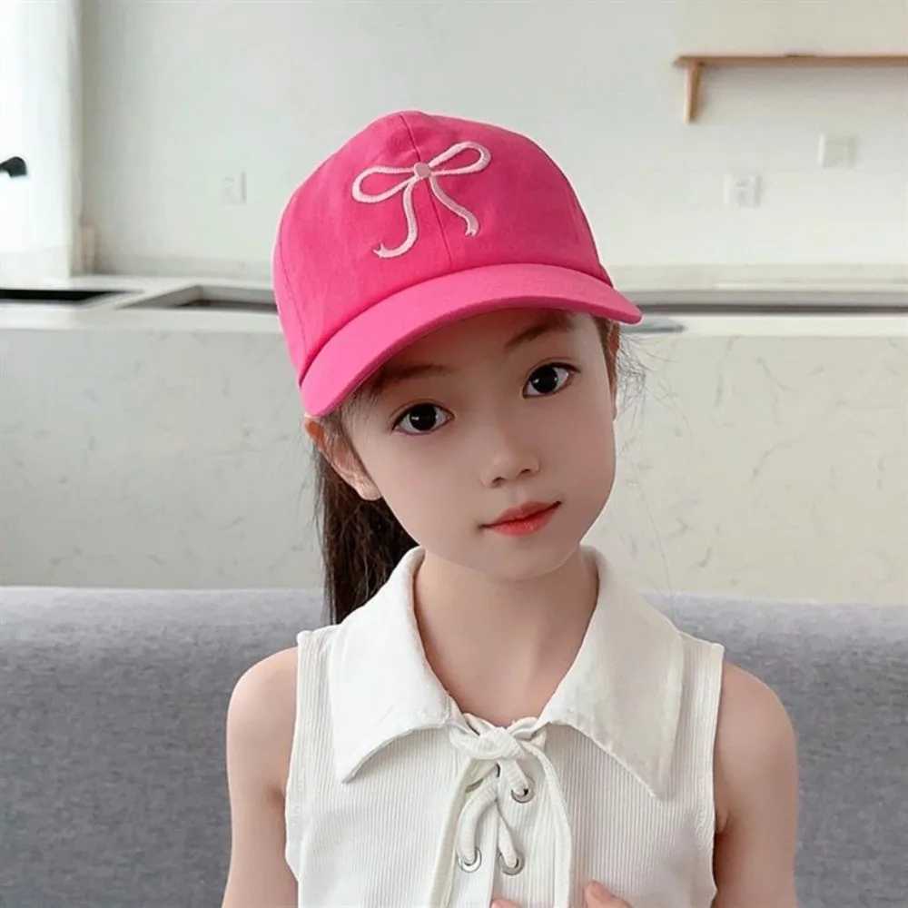 Bowknot​​ Baseball Cap​​ UV Protection​​ Empty Tail Design​​ ​​Children Sun Hat​​ Lightweight Comfort​​ Adjustable Strap​​