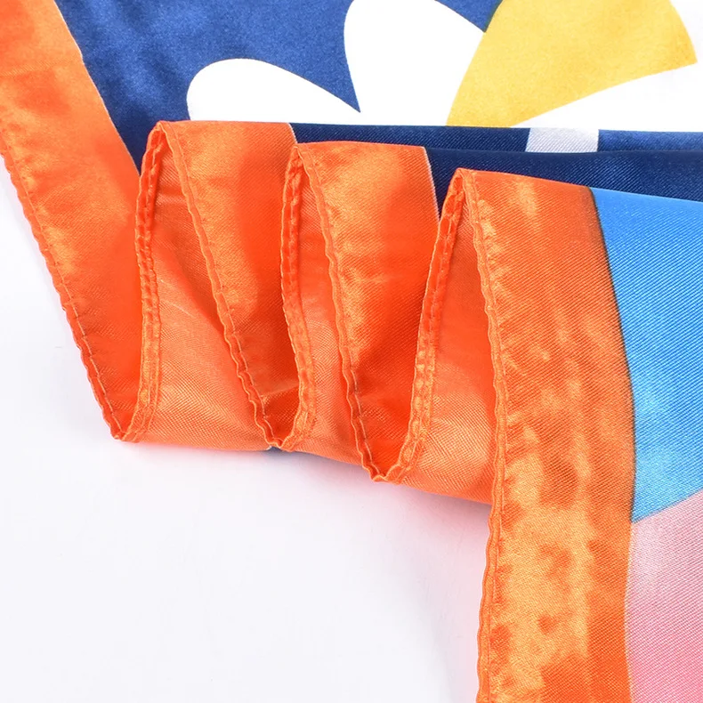 90*90cm Luxury Brand Square Silk Scarf Women Print Scarves Satin Shawl Wrap Hijab Female Headband Bandana Foulard Neckerchief
