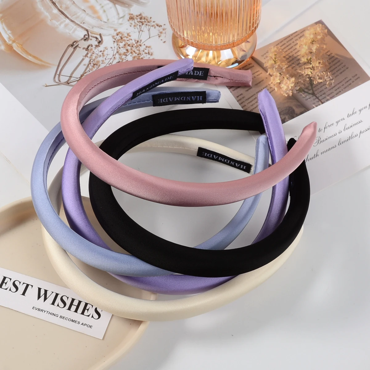 Fashion Satin Velvet Women's Sponge Headband, High-Quality Hair Accessory, Solid Color Thin Hairband, Simple Plain Band for Daily Wear, Women's Hair Accessory
