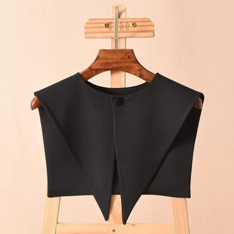 Fake collar new style European American Korean version women's outerwear small shawl large pointed collar decorative shirt dress