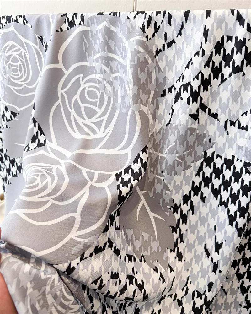 90*90cm Houndstooth Floral Cotton Square Scarf Women Silk Scarves Bandanas Luxury Beach Shawl Wraps Elegant Hijab Neckerchief