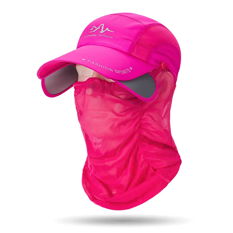 Summer Retractable Eaves Detachable Neck Protection Veil Baseball Cap for Men and Women Outdoor Sun Protection Quick Drying Hat