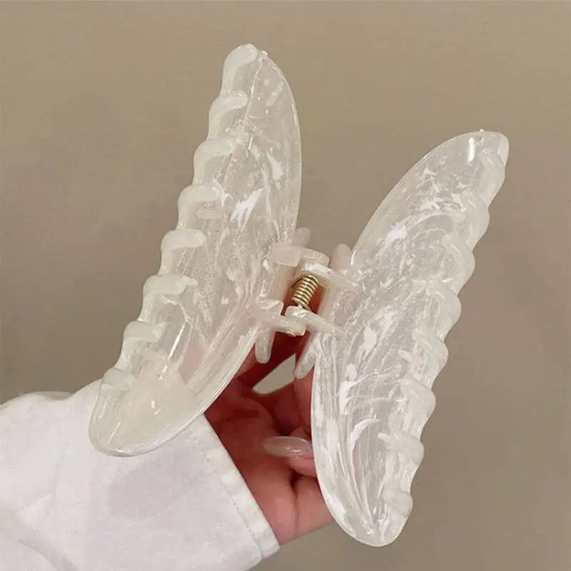 Simple Jelly Color Shark Hair Claw Korean No Slip Large Square Cross Shaped Jaw Clip For Women Girls Thin Thick Hair Accessories