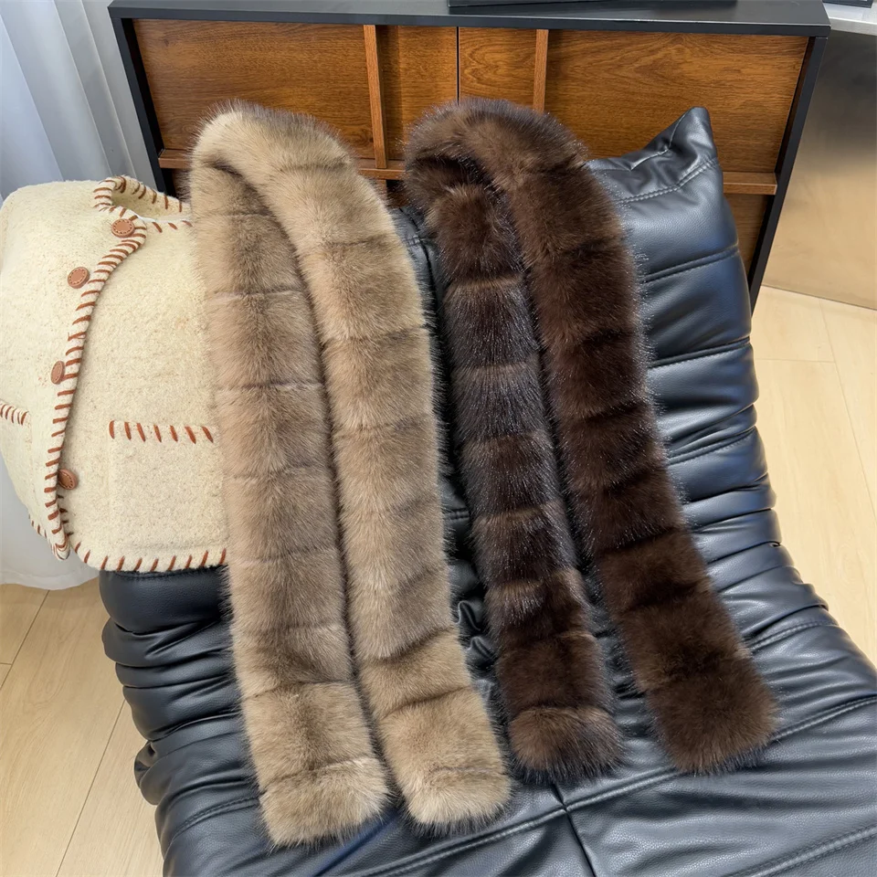 New Winter Imitation Mink Fur Scarfs Women Warm Fluffy Faux Fur Scart Women Luxury Wrap Korea Fashion Versatile Long Scarves