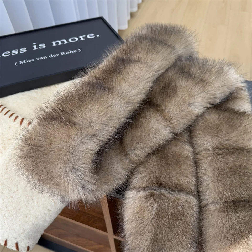 New Winter Imitation Mink Fur Scarfs Women Warm Fluffy Faux Fur Scart Women Luxury Wrap Korea Fashion Versatile Long Scarves