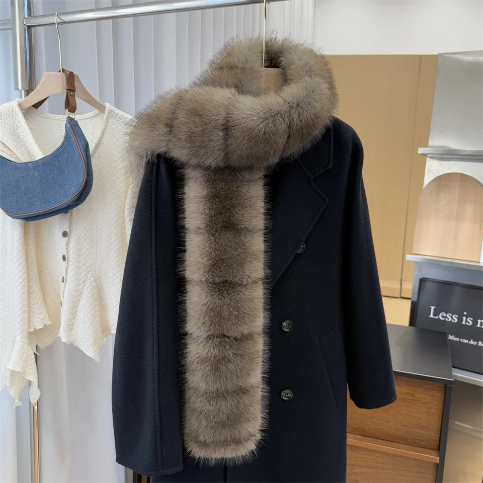 New Winter Imitation Mink Fur Scarfs Women Warm Fluffy Faux Fur Scart Women Luxury Wrap Korea Fashion Versatile Long Scarves