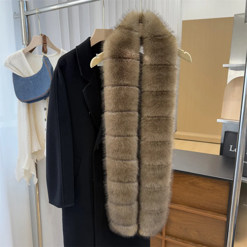 New Winter Imitation Mink Fur Scarfs Women Warm Fluffy Faux Fur Scart Women Luxury Wrap Korea Fashion Versatile Long Scarves