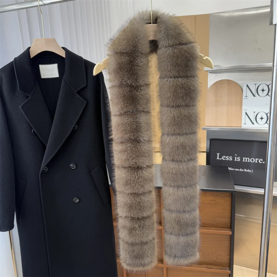 New Winter Imitation Mink Fur Scarfs Women Warm Fluffy Faux Fur Scart Women Luxury Wrap Korea Fashion Versatile Long Scarves