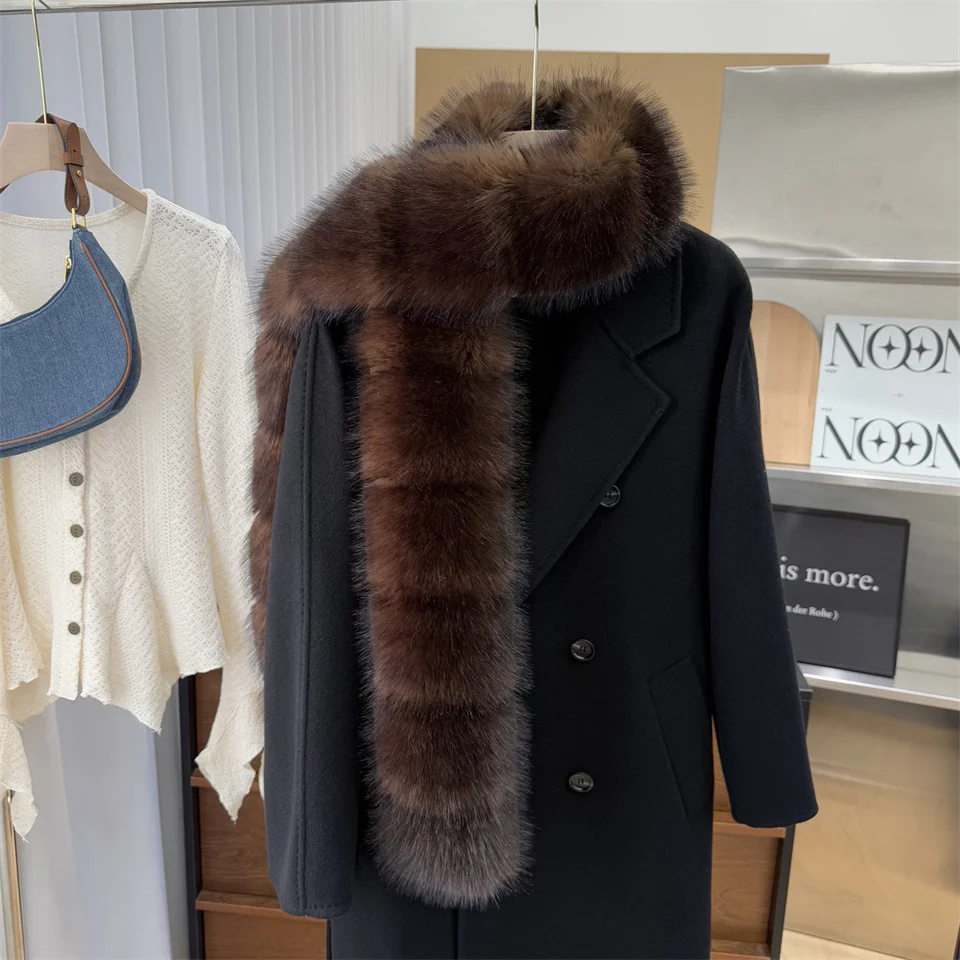 New Winter Imitation Mink Fur Scarfs Women Warm Fluffy Faux Fur Scart Women Luxury Wrap Korea Fashion Versatile Long Scarves