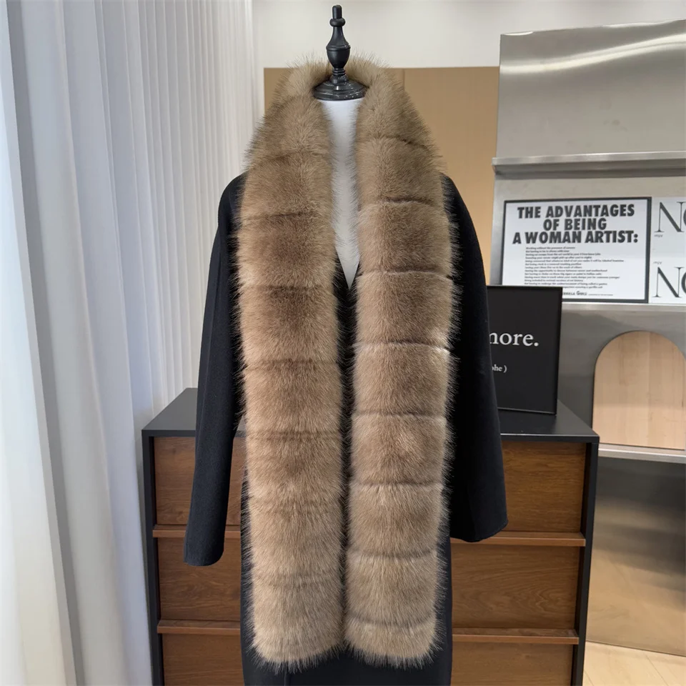 New Winter Imitation Mink Fur Scarfs Women Warm Fluffy Faux Fur Scart Women Luxury Wrap Korea Fashion Versatile Long Scarves