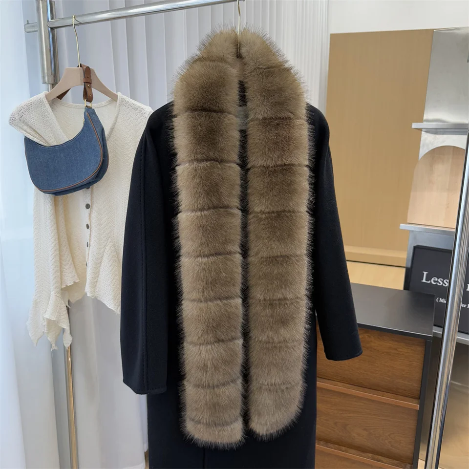 New Winter Imitation Mink Fur Scarfs Women Warm Fluffy Faux Fur Scart Women Luxury Wrap Korea Fashion Versatile Long Scarves