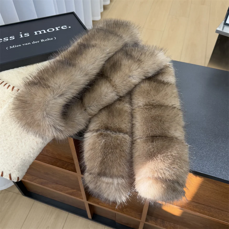 New Winter Imitation Mink Fur Scarfs Women Warm Fluffy Faux Fur Scart Women Luxury Wrap Korea Fashion Versatile Long Scarves