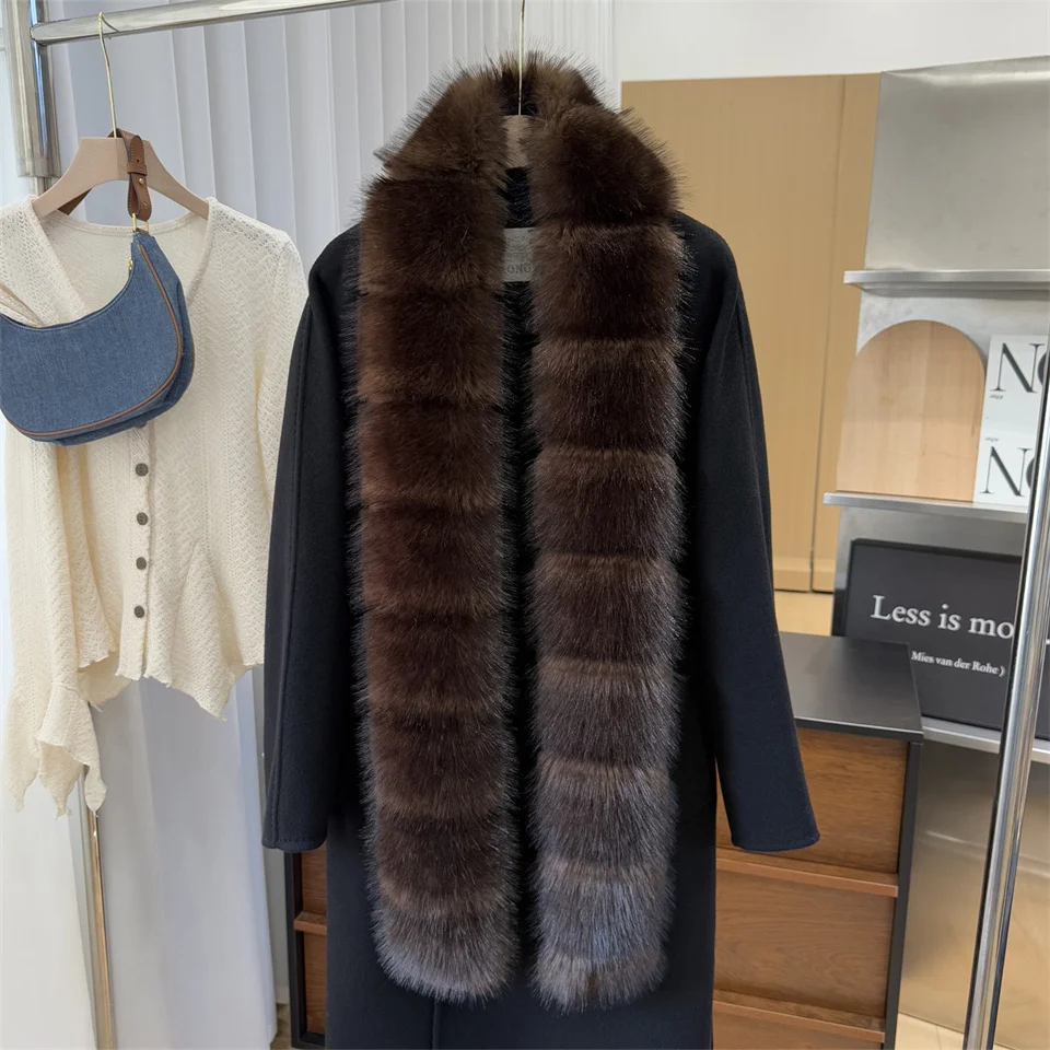 New Winter Imitation Mink Fur Scarfs Women Warm Fluffy Faux Fur Scart Women Luxury Wrap Korea Fashion Versatile Long Scarves
