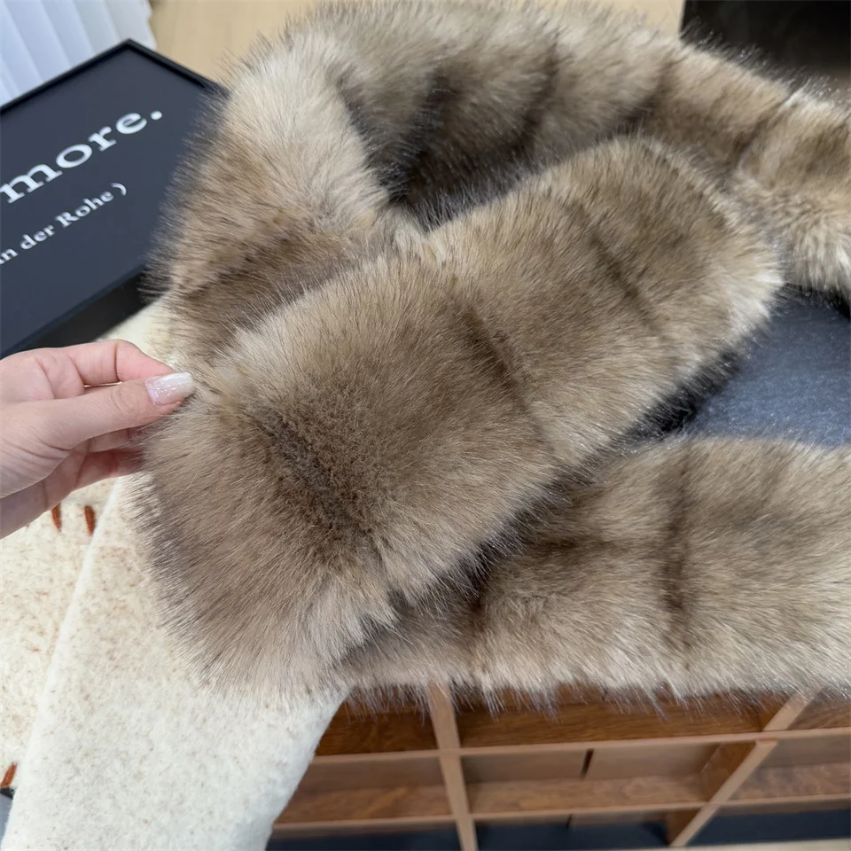 New Winter Imitation Mink Fur Scarfs Women Warm Fluffy Faux Fur Scart Women Luxury Wrap Korea Fashion Versatile Long Scarves