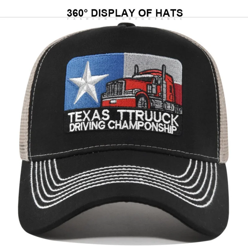 Unisex Baseball Cap Texas Embroidered Trucker Hat Mesh Hat Cap For Men Women Breathable Streetwear Summer Outdoor Trucker Cap