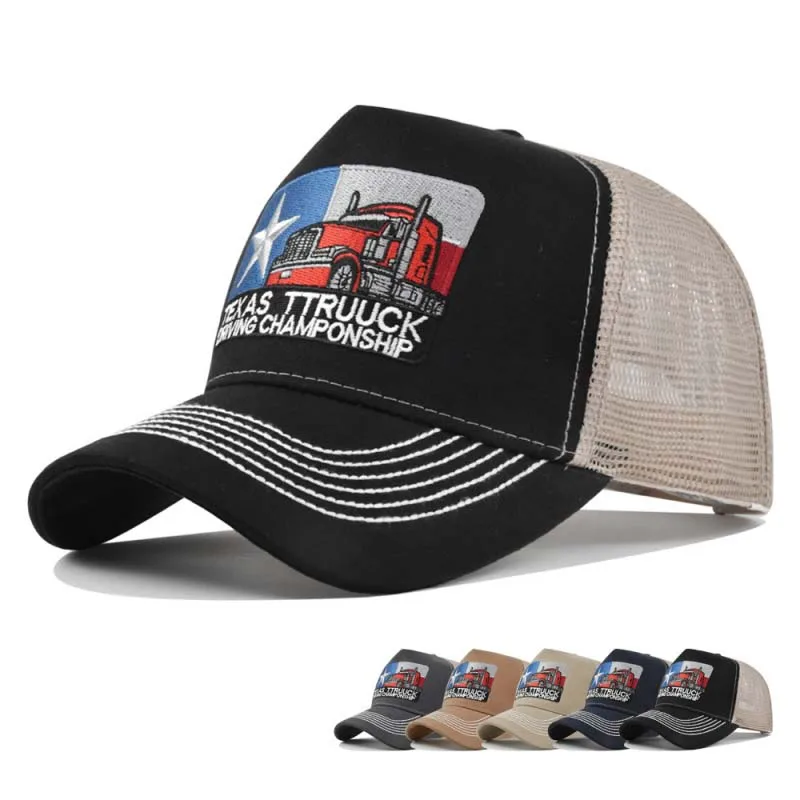 Unisex Baseball Cap Texas Embroidered Trucker Hat Mesh Hat Cap For Men Women Breathable Streetwear Summer Outdoor Trucker Cap