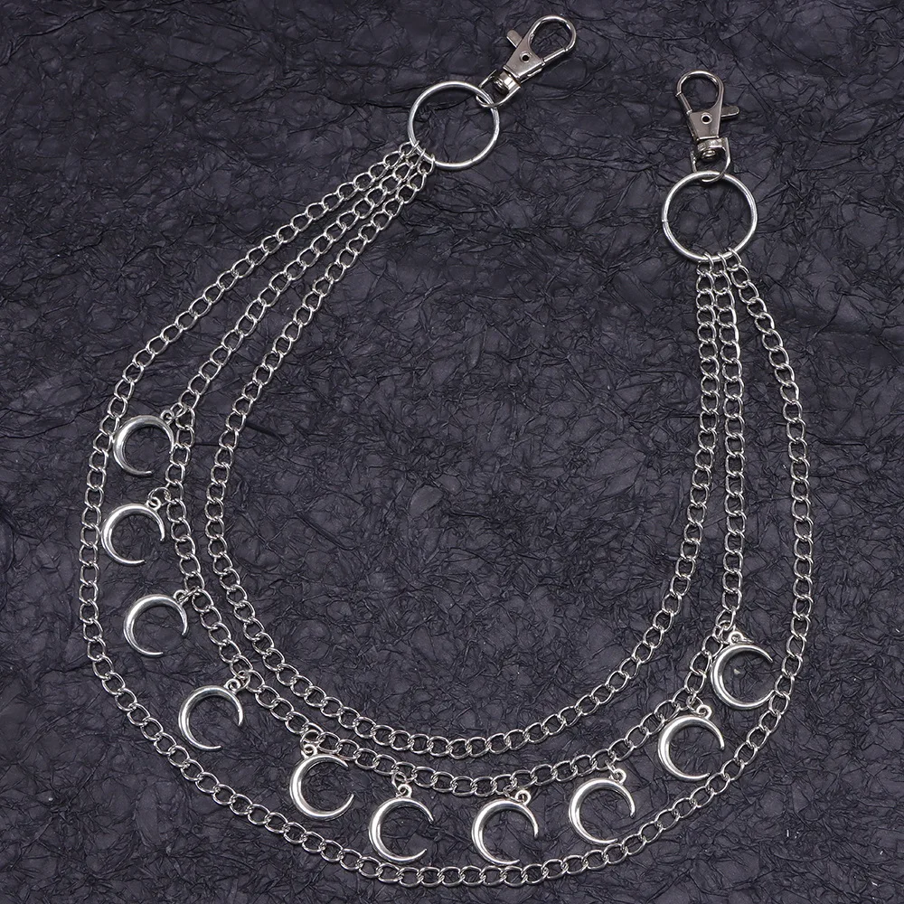 Punk Pants Chain Pentagram Keychains for Men Women Jean Trouser Biker Chains Harajuku Goth Jewelry Gothic Rock Emo Accessories