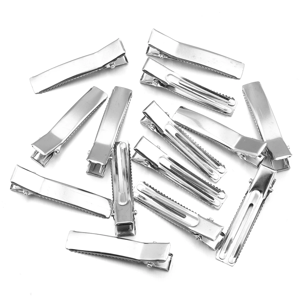 20pcs Hair Alligator Clips Metal Single Prong Duckbill Hairpins Flat Top With Teeth Curl Clips For DIY Hair Style Accessories
