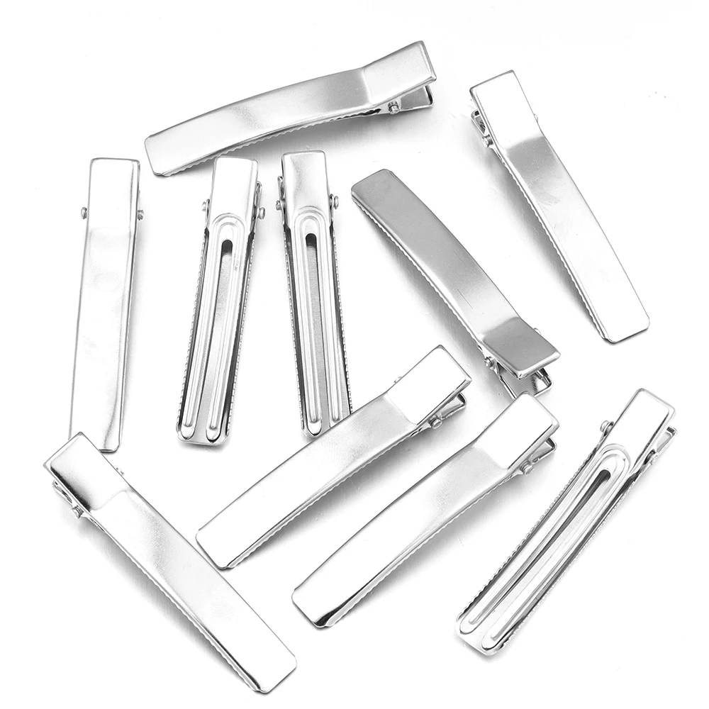20pcs Hair Alligator Clips Metal Single Prong Duckbill Hairpins Flat Top With Teeth Curl Clips For DIY Hair Style Accessories