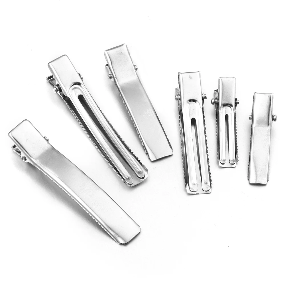 20pcs Hair Alligator Clips Metal Single Prong Duckbill Hairpins Flat Top With Teeth Curl Clips For DIY Hair Style Accessories
