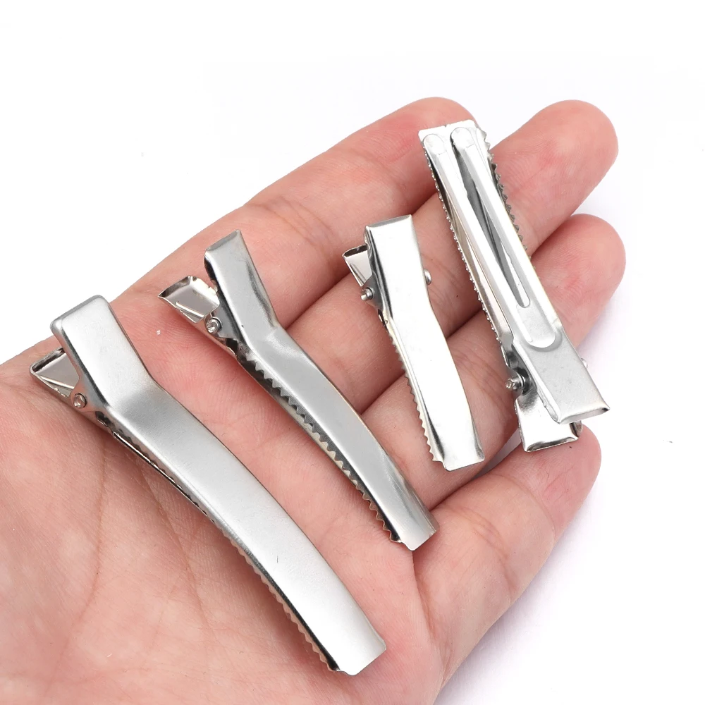 20pcs Hair Alligator Clips Metal Single Prong Duckbill Hairpins Flat Top With Teeth Curl Clips For DIY Hair Style Accessories