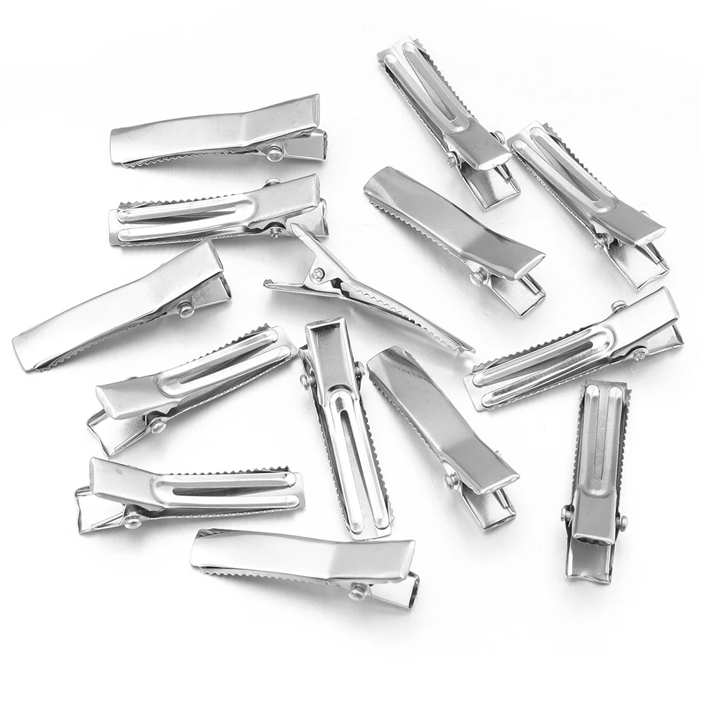 20pcs Hair Alligator Clips Metal Single Prong Duckbill Hairpins Flat Top With Teeth Curl Clips For DIY Hair Style Accessories