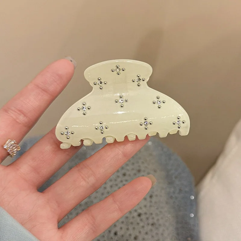 Korean rhinestone hair claw clip elegant versatile hairpin half updo shark clip hair accessories new trendy