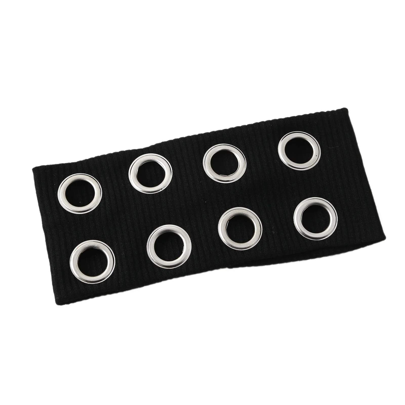 1PC Black Metal Eyelet Headband For Women Punk Rock Style Gold Grommet Hair Hoop Fashion Y2K Hair Accessory For Party&Streetwear