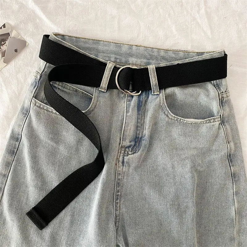 Unisex Belt Adults Adjustable All-Match Waistband Vintage Solid Simple Long Belt with Metal Buckle Elastic Strap for Daily Wear