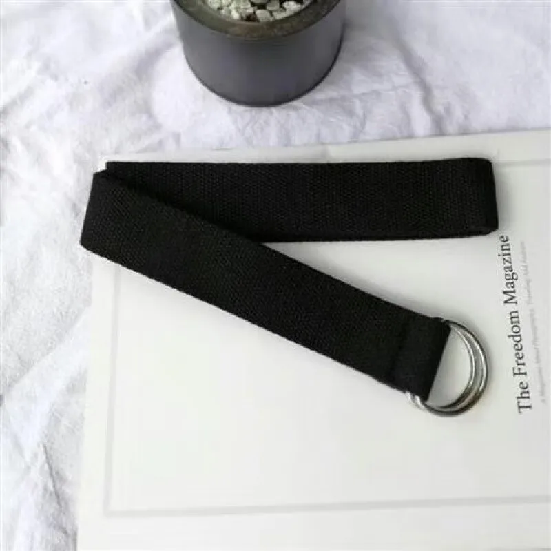 Unisex Belt Adults Adjustable All-Match Waistband Vintage Solid Simple Long Belt with Metal Buckle Elastic Strap for Daily Wear