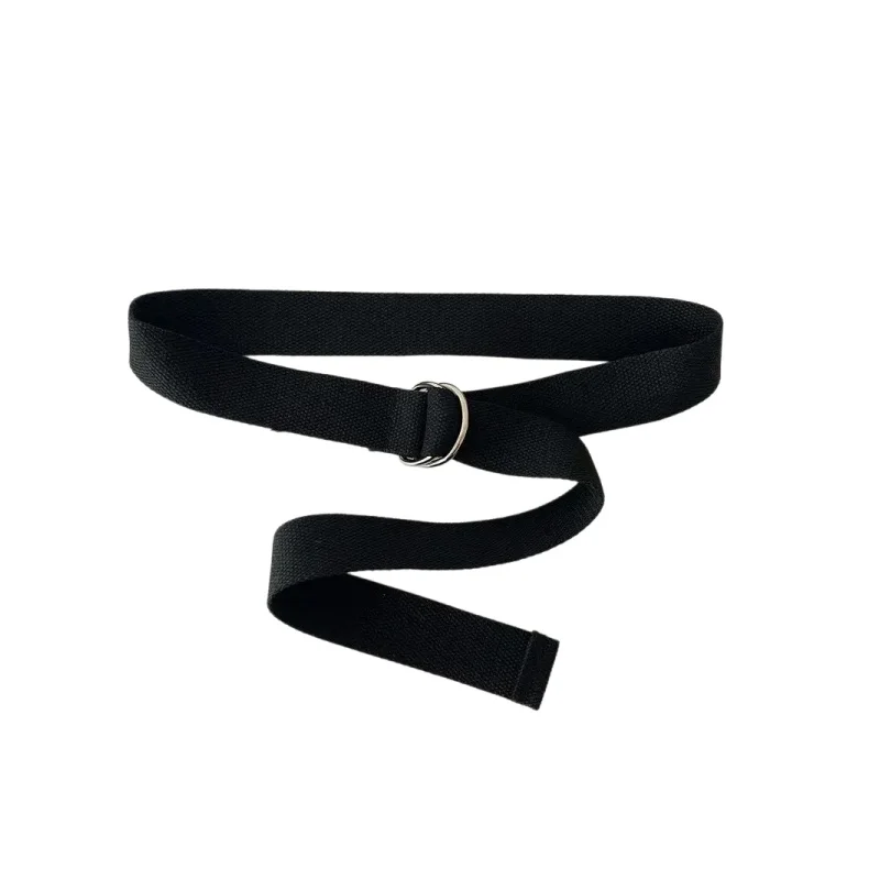 Unisex Belt Adults Adjustable All-Match Waistband Vintage Solid Simple Long Belt with Metal Buckle Elastic Strap for Daily Wear