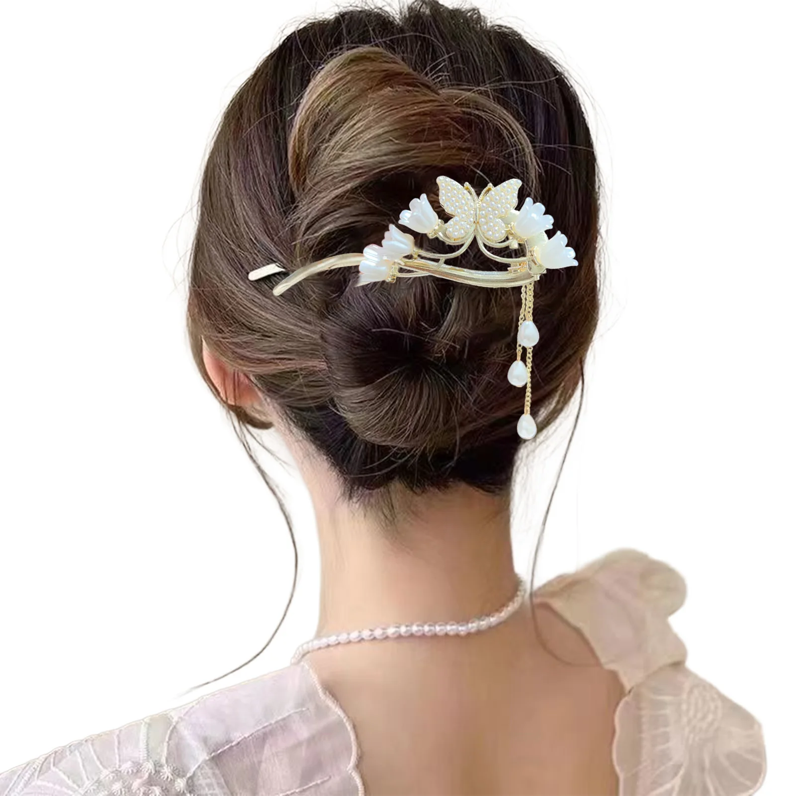 Duckbill Hair Clip Exquisite Butterfly Back Lightweight Durable Styling Accessory for Travel Dates Daily Wear Women