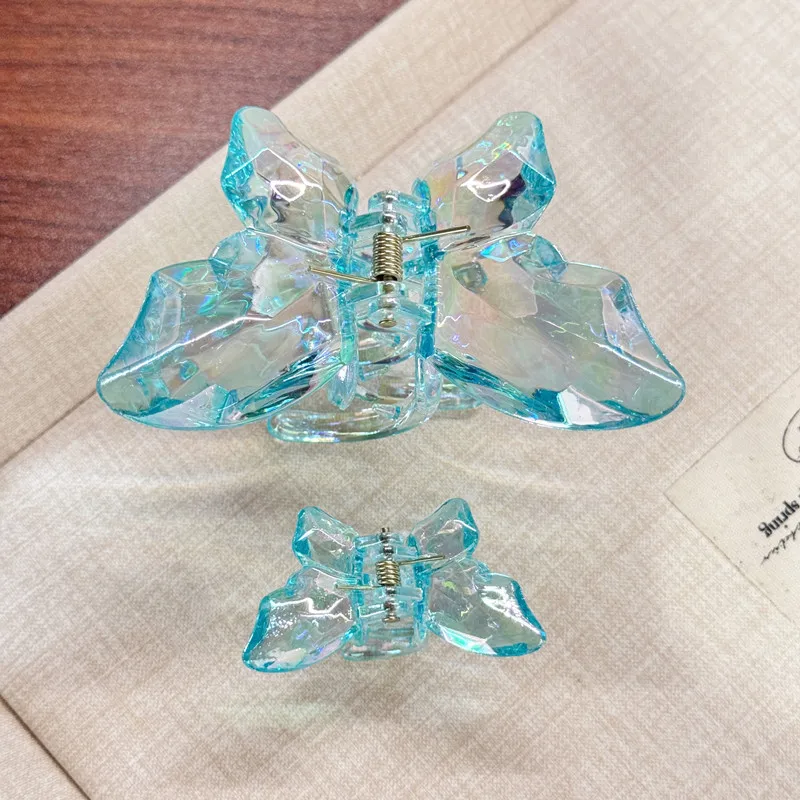 Women's Hair Claw Clips Korean Butterfly Sweet Kawaii Fashionable Transparent Hair Grab High-quality Hair Accessories For Girl