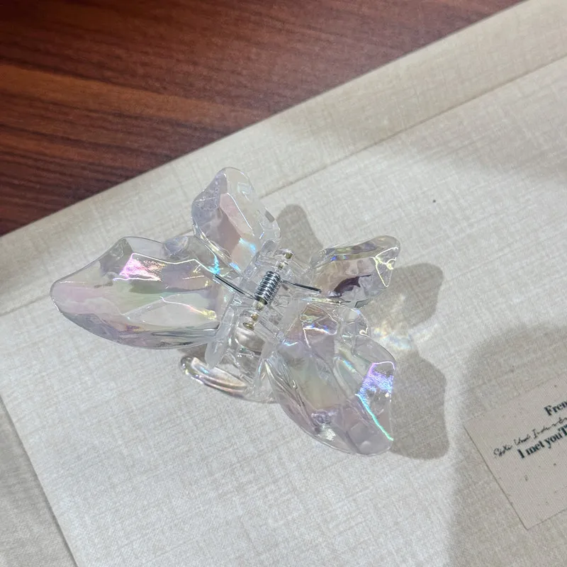 Women's Hair Claw Clips Korean Butterfly Sweet Kawaii Fashionable Transparent Hair Grab High-quality Hair Accessories For Girl