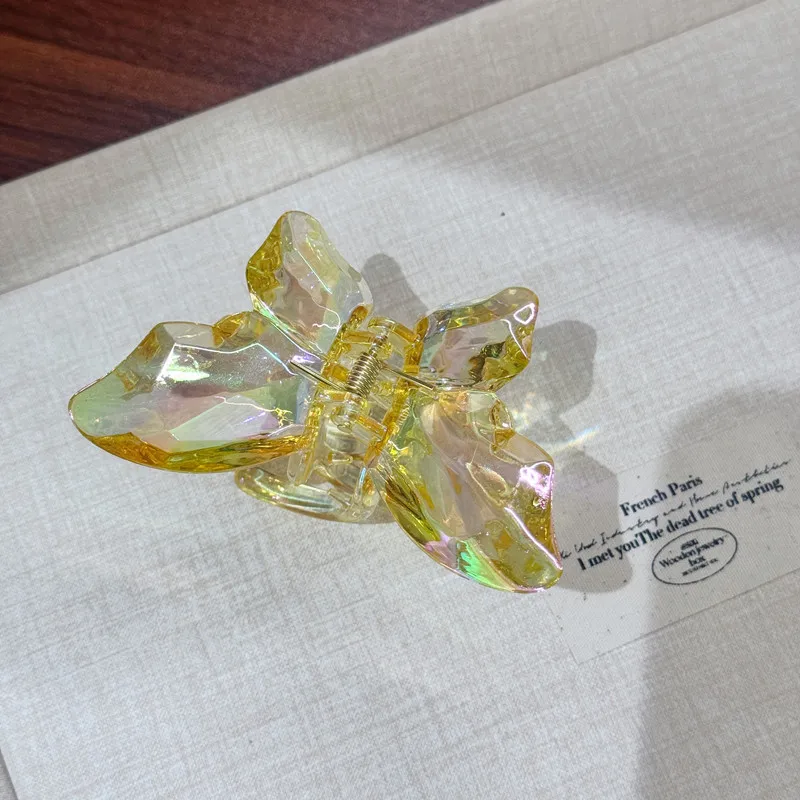 Women's Hair Claw Clips Korean Butterfly Sweet Kawaii Fashionable Transparent Hair Grab High-quality Hair Accessories For Girl