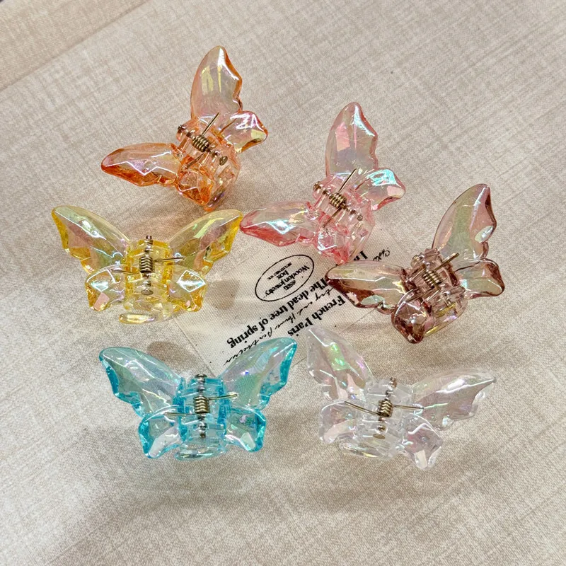 Women's Hair Claw Clips Korean Butterfly Sweet Kawaii Fashionable Transparent Hair Grab High-quality Hair Accessories For Girl