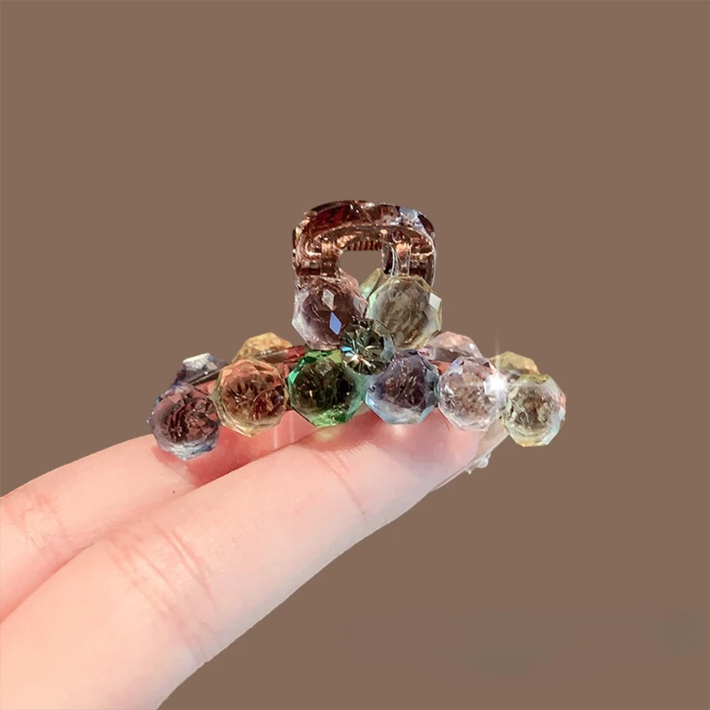 Colorful Crystal Mini Hair Claw Set: Lightweight Side Clips for Half-Up Style, Sweet & Versatile