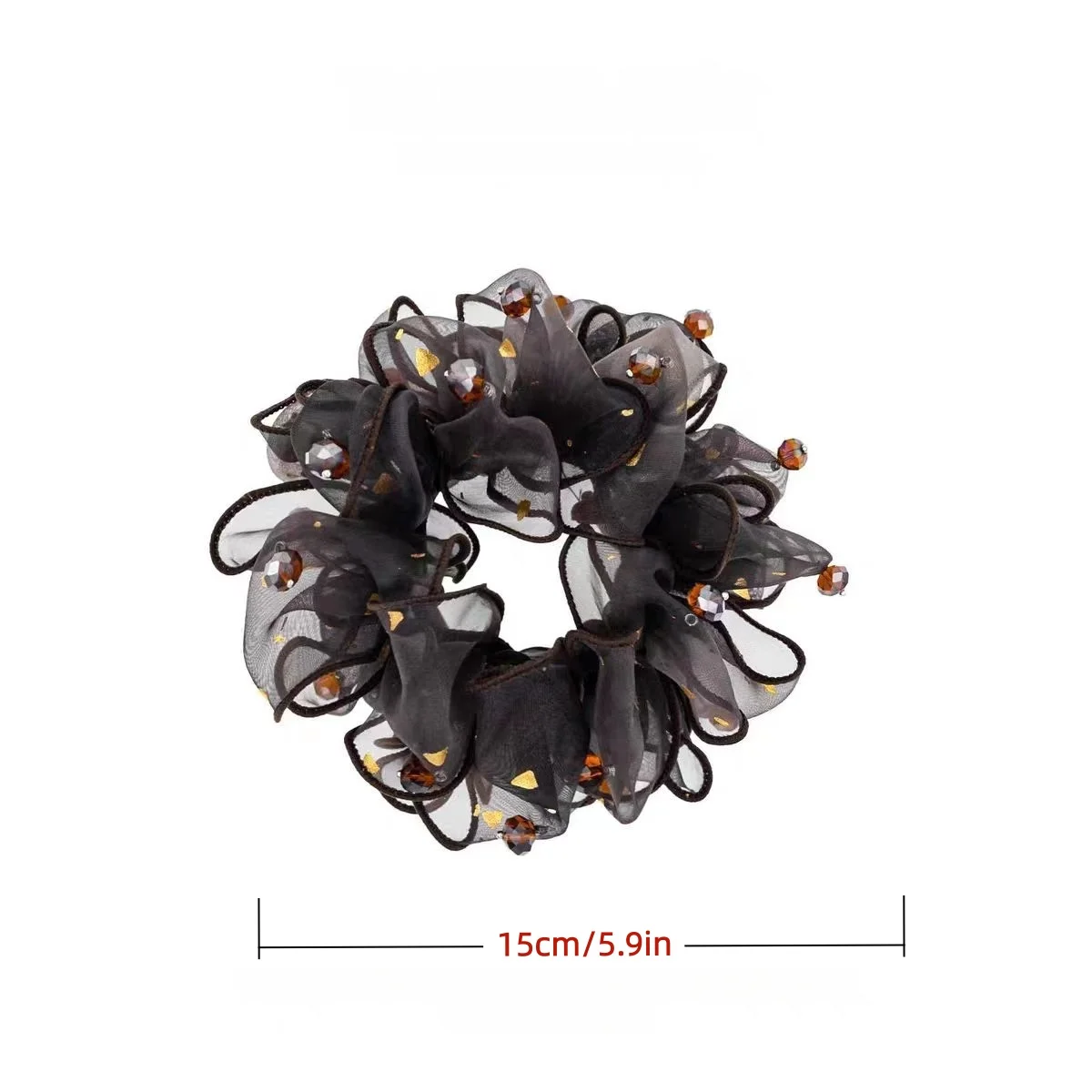 Crystal Headband Organza Hair Ties Large Intestine Ring Rubber Band Big Scrunchies for Women Hair Accessories Purple Scrunchie