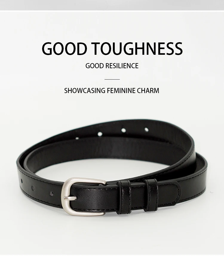 Women's Leather Belt with silver Buckle Fashion Casual Waist Belt for Jeans Pants and Dresses Stylish Adjustable Lady Belt
