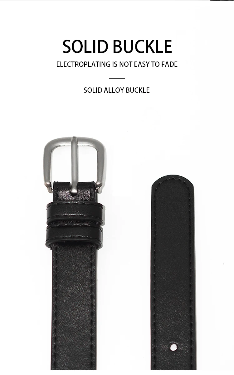 Women's Leather Belt with silver Buckle Fashion Casual Waist Belt for Jeans Pants and Dresses Stylish Adjustable Lady Belt