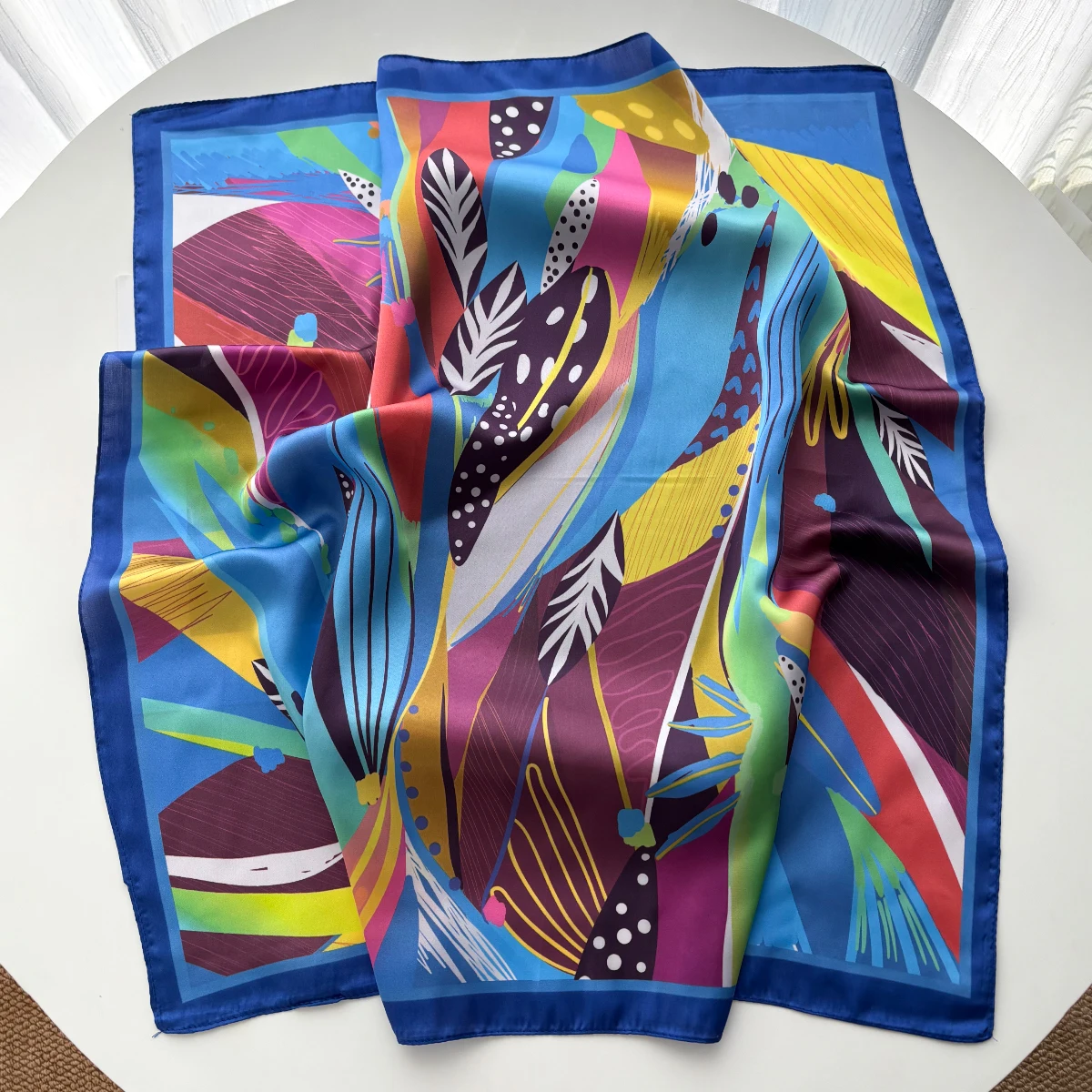Luxury Printed Square Scarf Soft Satin Imitation Silk Scarves For Women Bandanas Elegant Hijab Neckerchief Shawl Wraps