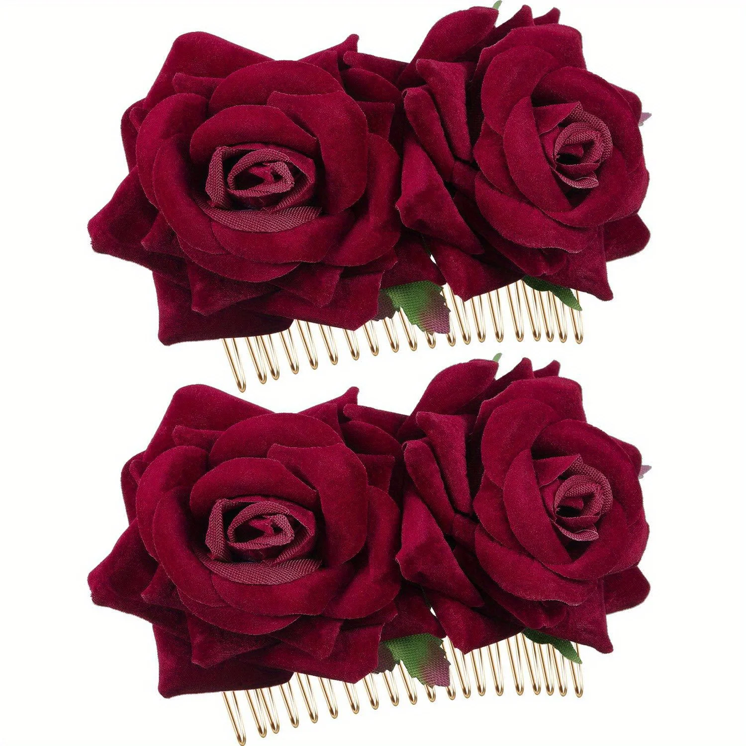 1pack Rose Flower Hair Clip | Women Rose Side Combs Flamenco Flowers for Day of The Dead Costumes Mexican Hair Accessories