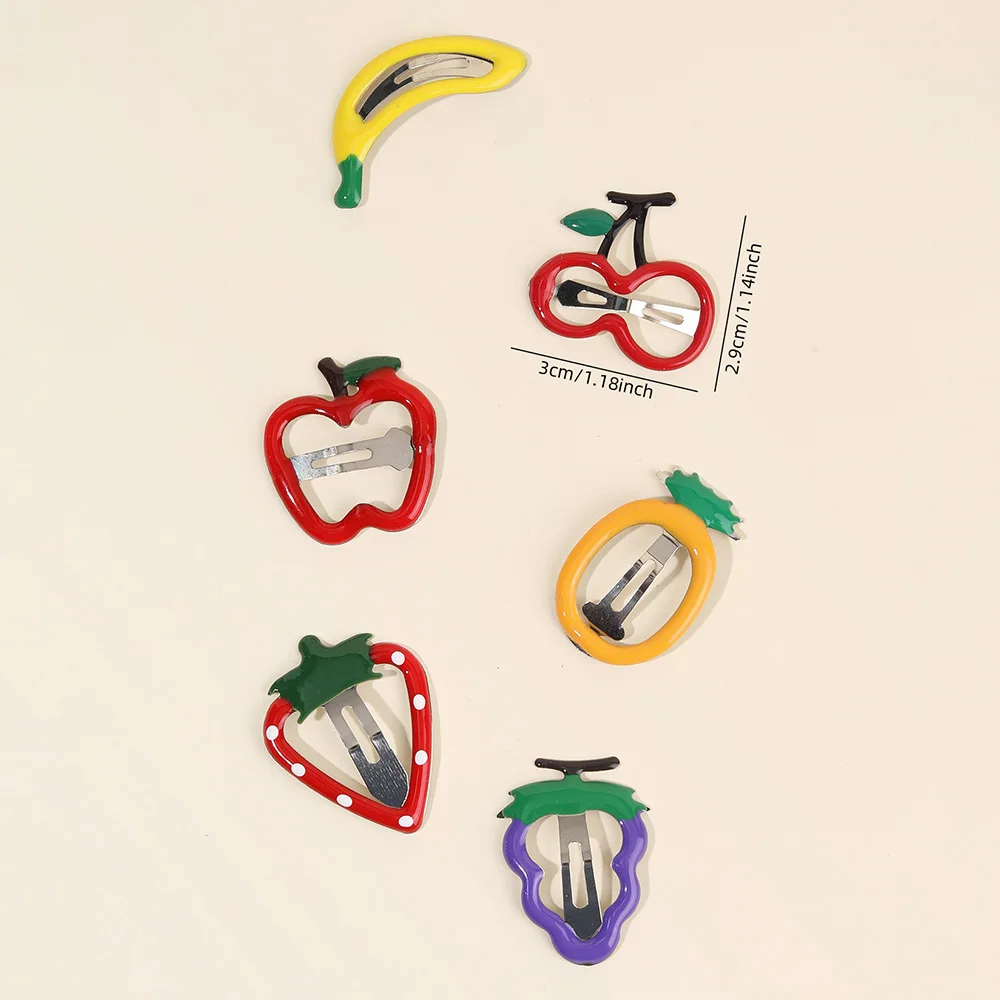 10Pcs/set Hot Cute Girls Hair Accessories Fruit BB Hair Clips Side Strawberry Hairpin Children Daily Styling Boutique Headwear